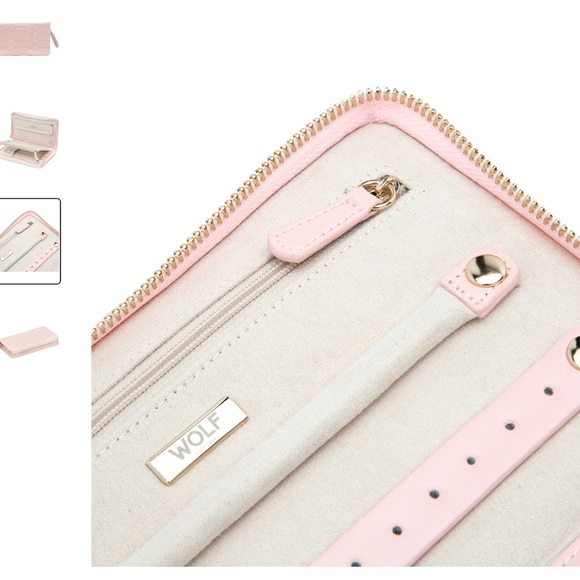 NEW WOLF 1834 Caroline Jewelry Pouch Quilted Rose Quartz - Picture 3 of 4